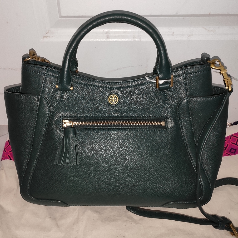 TORY BURCH Small Frances Satchel Jitney Green - Picture 6 of 17